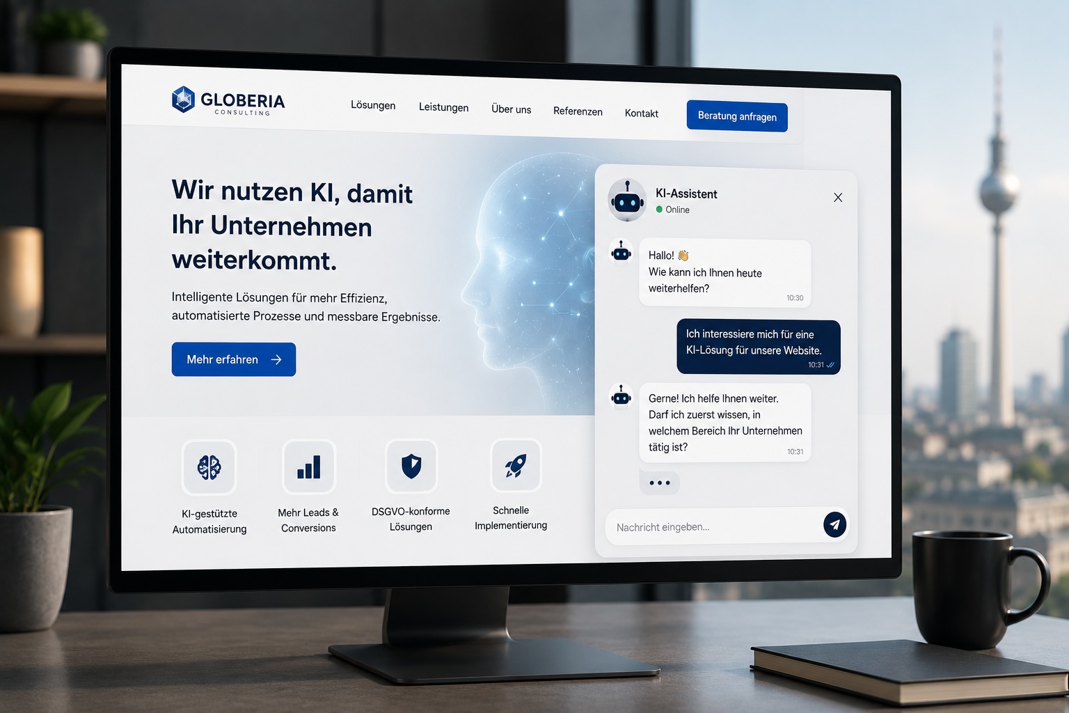 KI-Website-Assistent Live-Vorschau